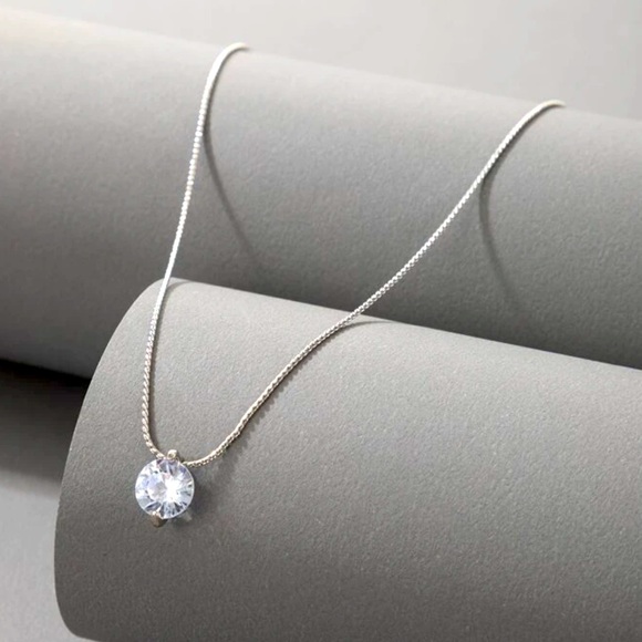 Cubic Zirconia Silver Necklace - Picture 5 of 8